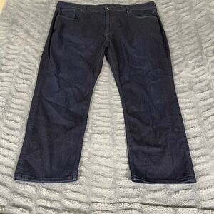 True Classic Mens Dark Indigo Comfort Stretch Jeans 42x28 Straight Leg AP378